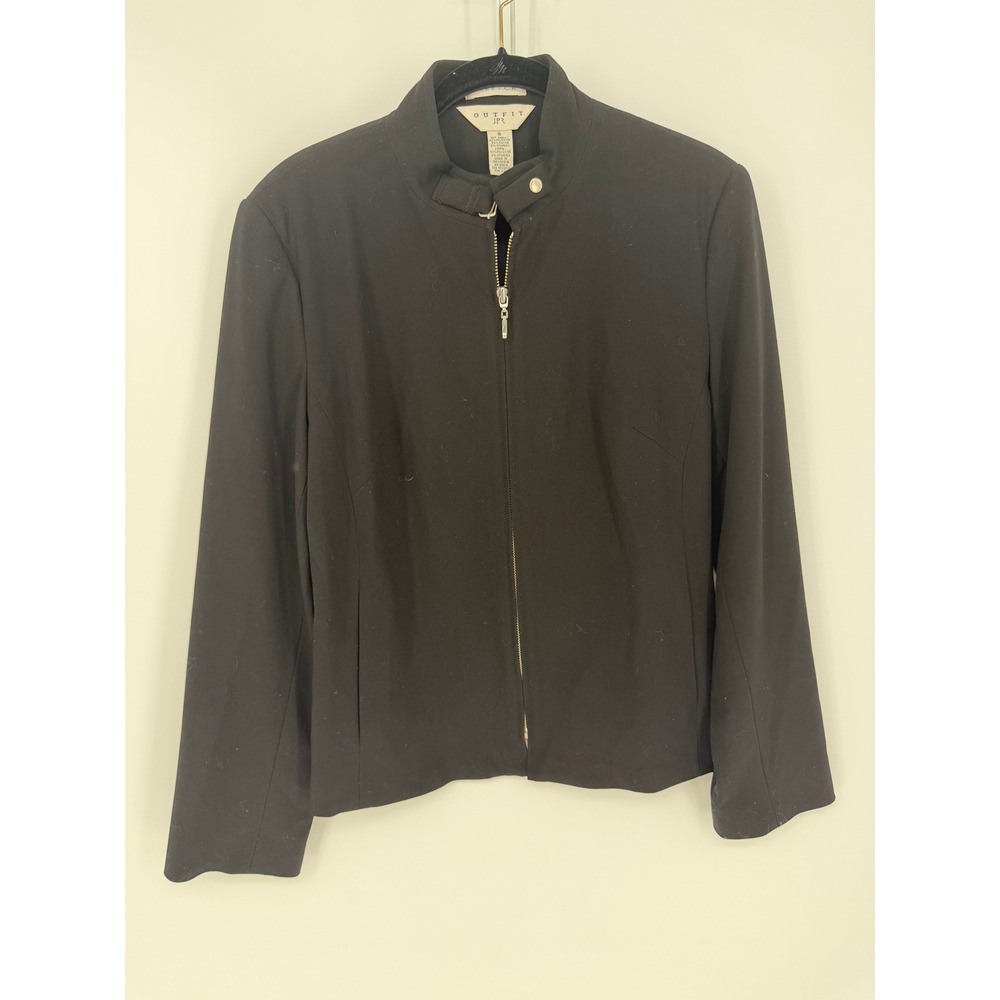 Outfit JPR Jacket Womens 8 Black Mock Neck Zip Up Stretch Office Professional